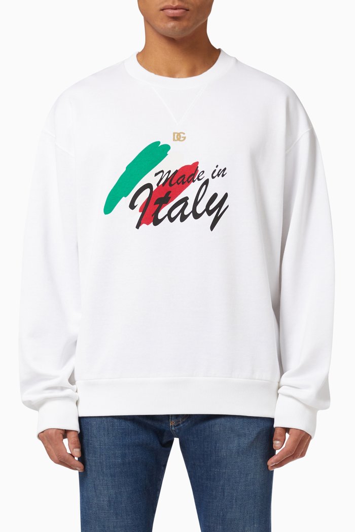 

Made in Italy Sweatshirt in Cotton Jersey, White