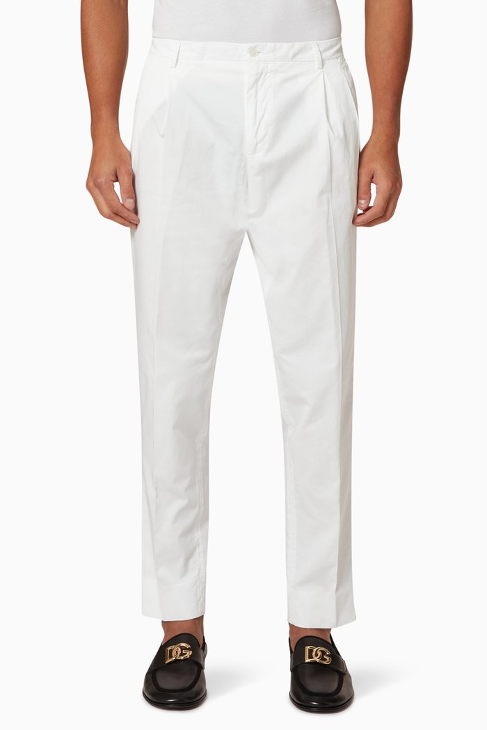 Trousers in Cotton, White