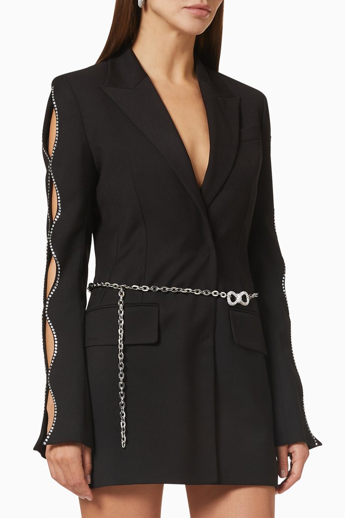 

Cutout Blazer Dress in Viscose, Black