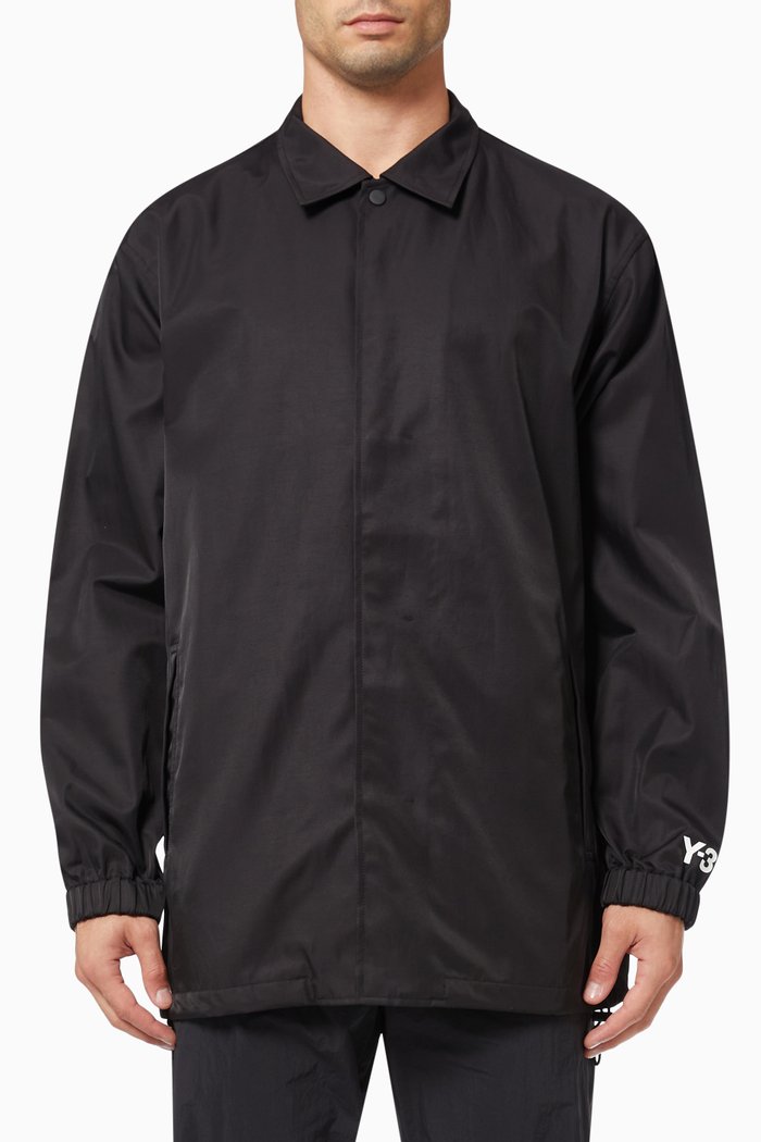 

CH1 Logo Print Jacket in Cotton Blend, Black