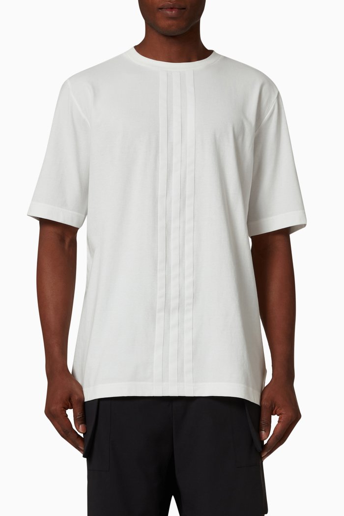 

Striped T-shirt in Cotton Jersey, White
