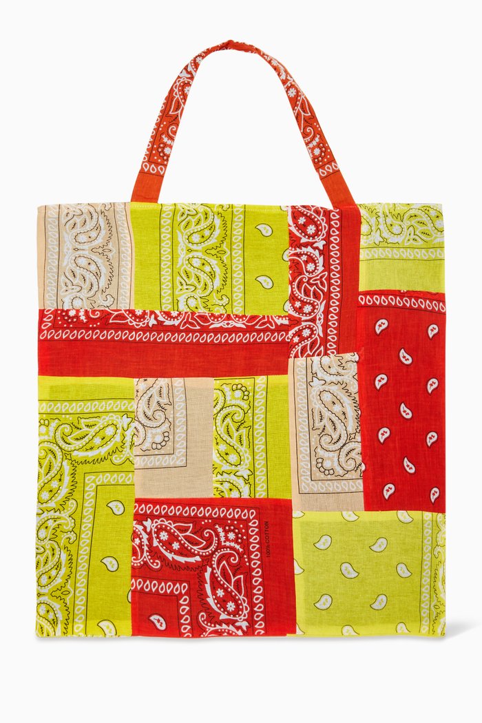 

Bandana Beach Bag in Bandana Print Cotton, Multicolour