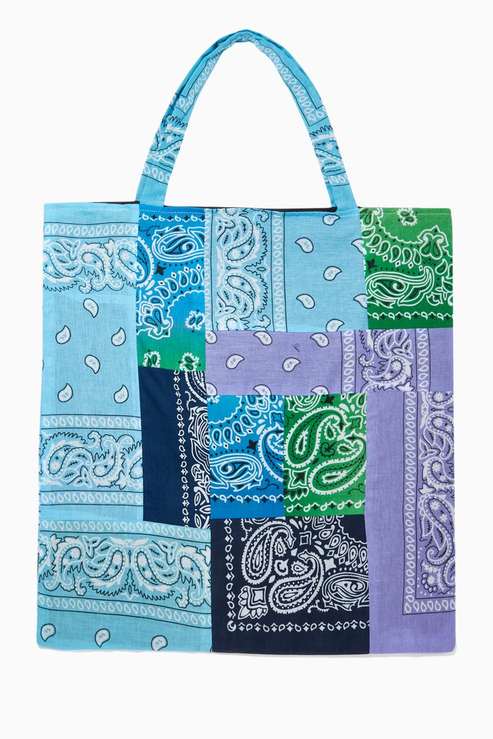 

Bandana Beach Bag in Bandana Print Cotton, Multicolour