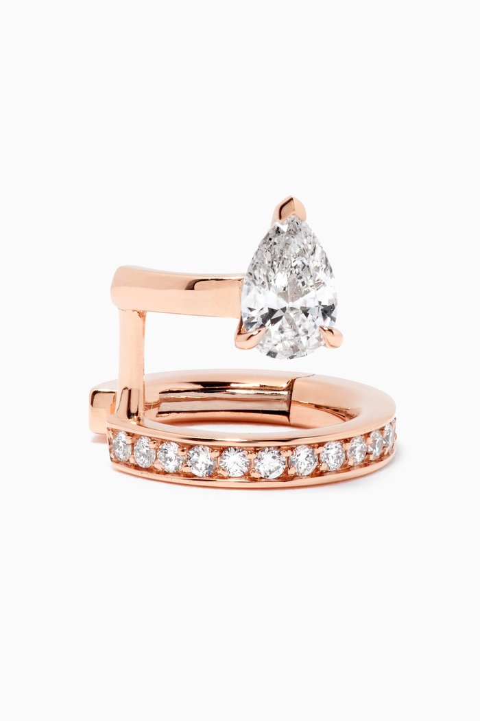Serti Sur Vid Single Earcuff with Diamond in 18kt Rose Gold