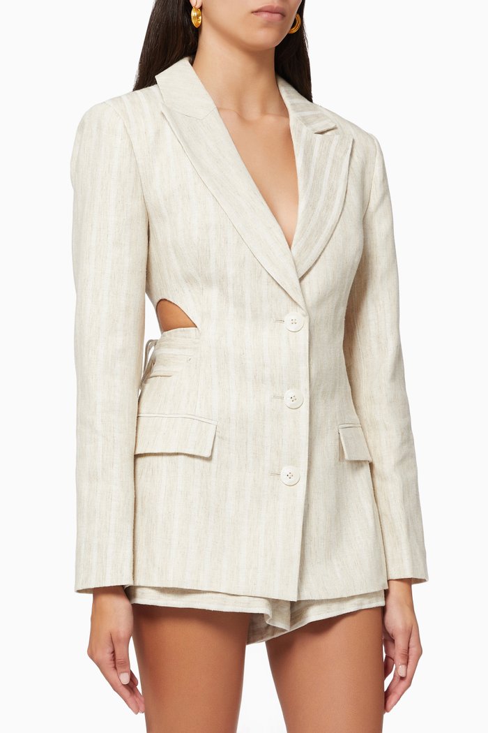 

Zola Jacket in Linen, Neutral