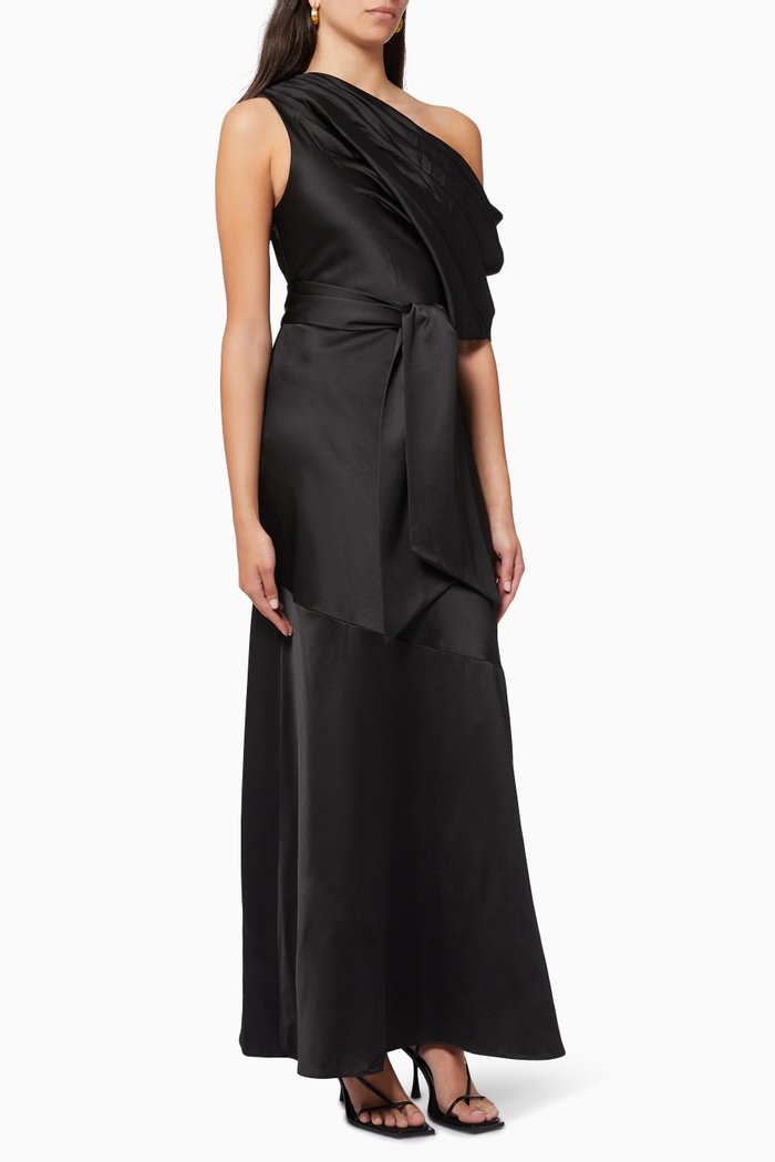 

Olinda Dress in Satin, Black