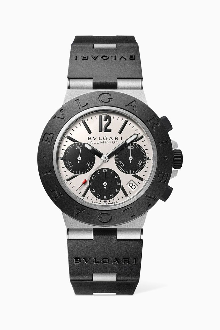 

Bvlgari Watch in Rubber & Aluminium, Silver