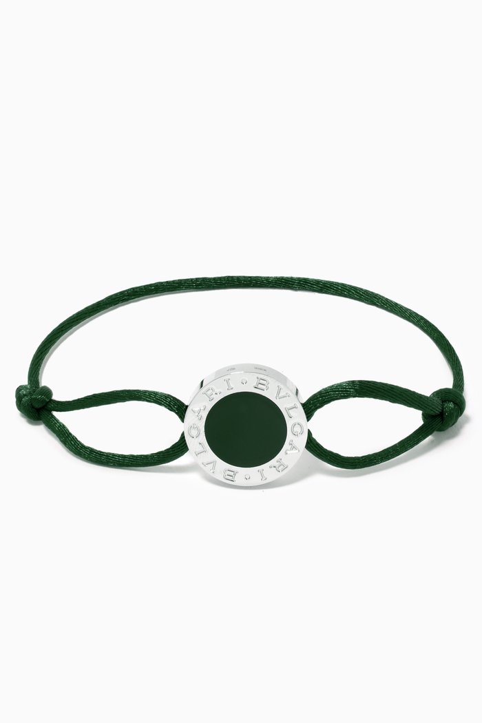 BVLGARI BVLGARI Enamel Bracelet in Sterling Silver, Green