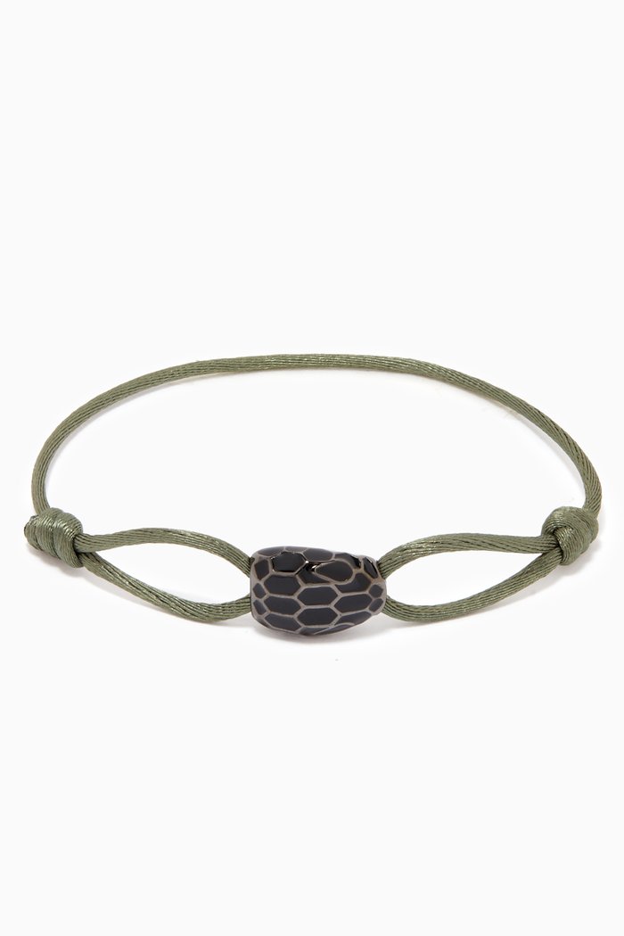 Serpenti Forever Bracelet in Cotton, Green