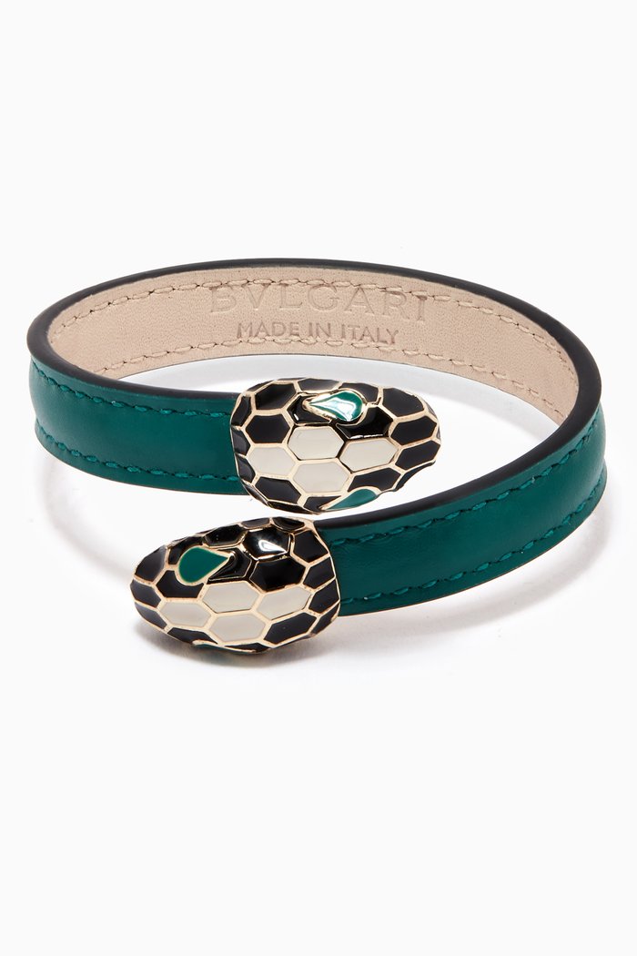 

Serpenti Forever Bracelet in Calfskin, Green