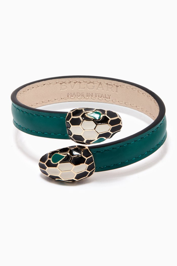 

Serpenti Forever Bracelet in Calfskin, Green