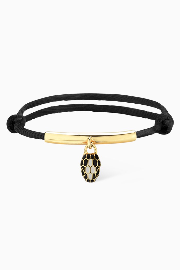 

Serpenti Forever Bracelet in Cotton, Black