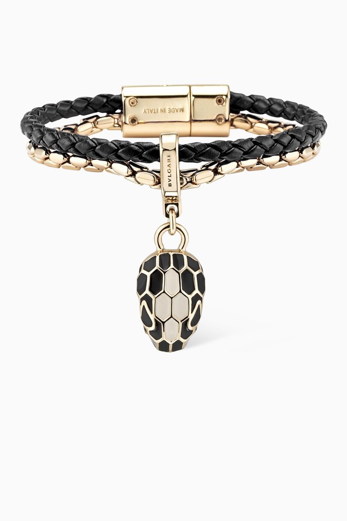 

Serpenti Forever Bracelet in Calfskin, Black