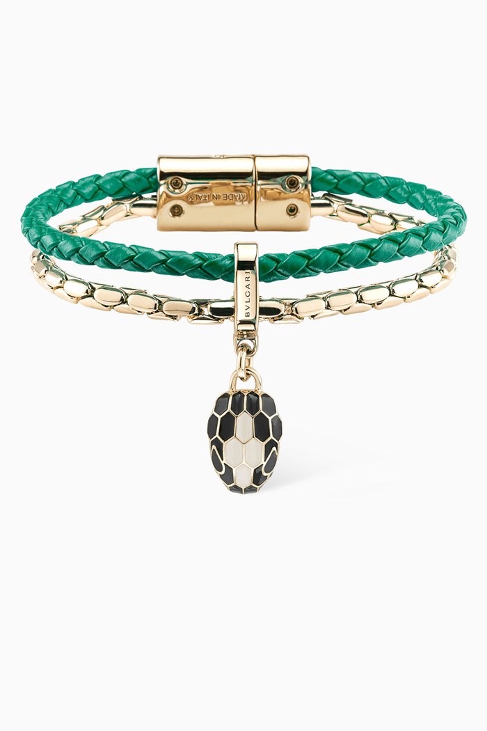 

Serpenti Forever Bracelet in Calfskin, Green