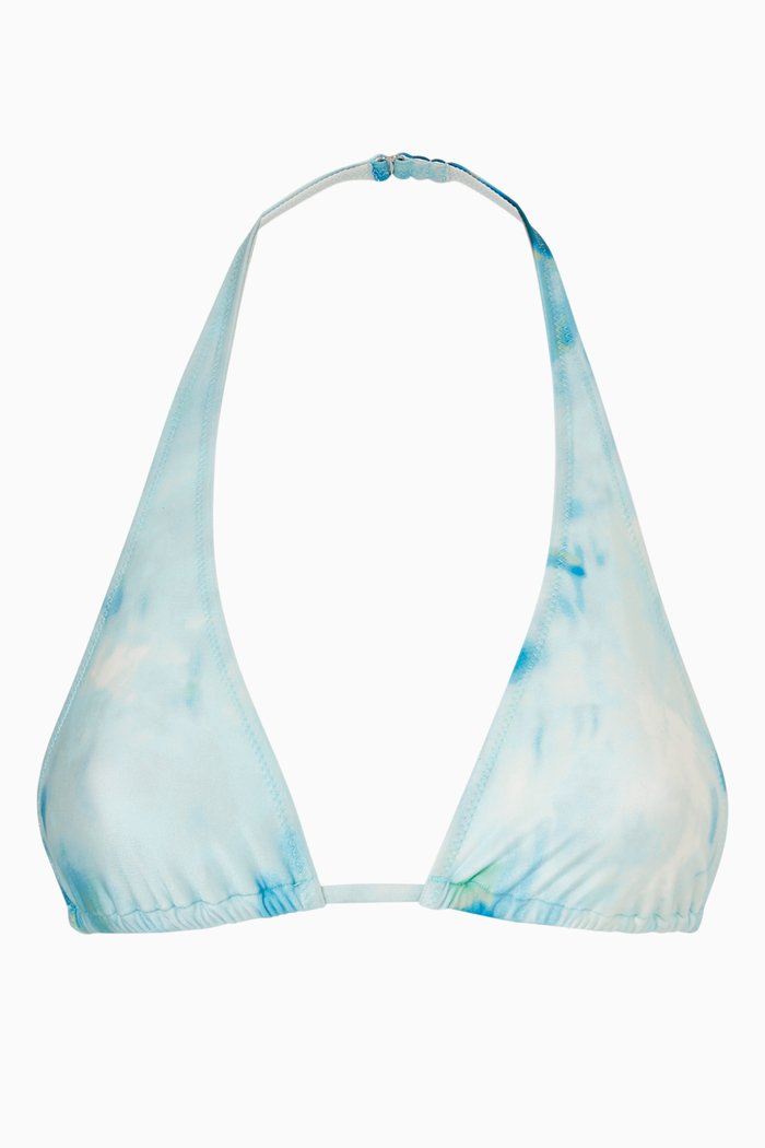 

Harlow Bikini Top in Satin, Blue
