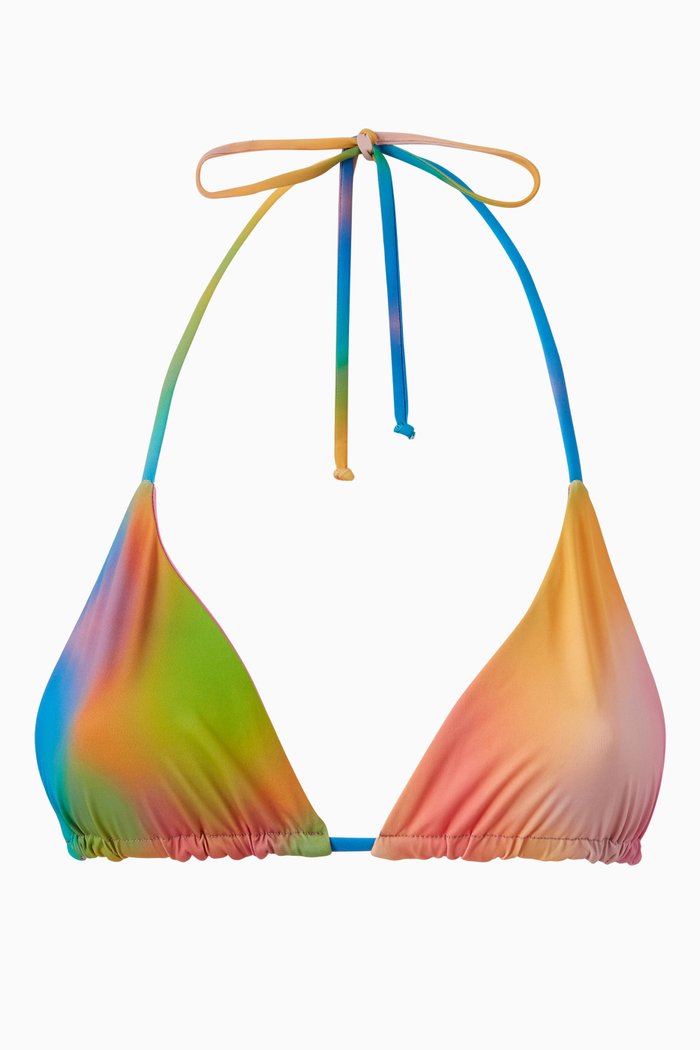 

Tia Triangle Bikini Top in Nylon, Multicolour