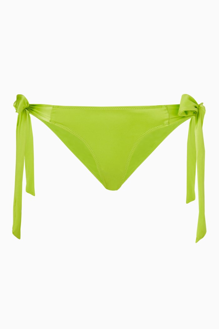 

Harlow Bikini Bottom in Satin, Green