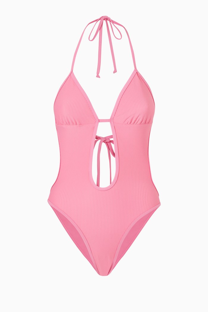 

Amanda Swimsuit in Ribbed Fabric, Purple