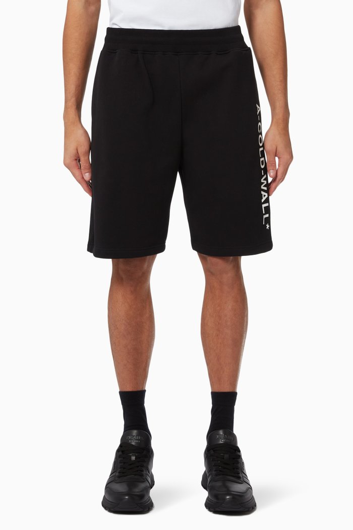 

Logo Print Sweat Shorts in Cotton, Black