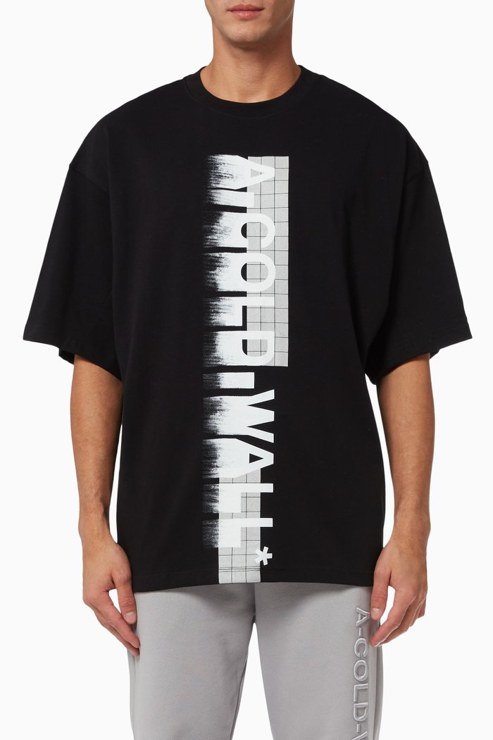 

Blurred Logo T-Shirt in Cotton, Black