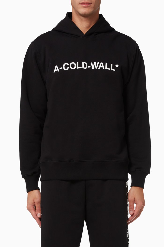 

Letter Logo Hoodie in Cotton, Black
