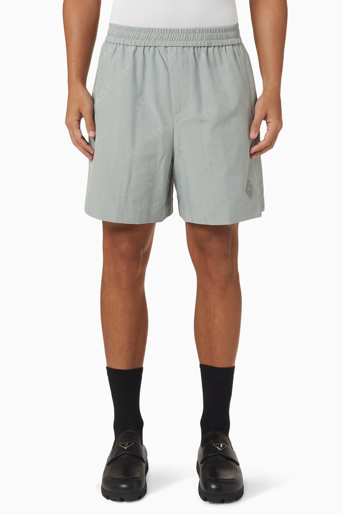 

Monogram Typeset Shorts in Nylon, Grey