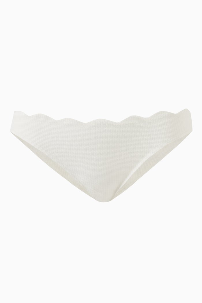 

Santa Barbara Bikini Bottoms in Textured Nylon, White