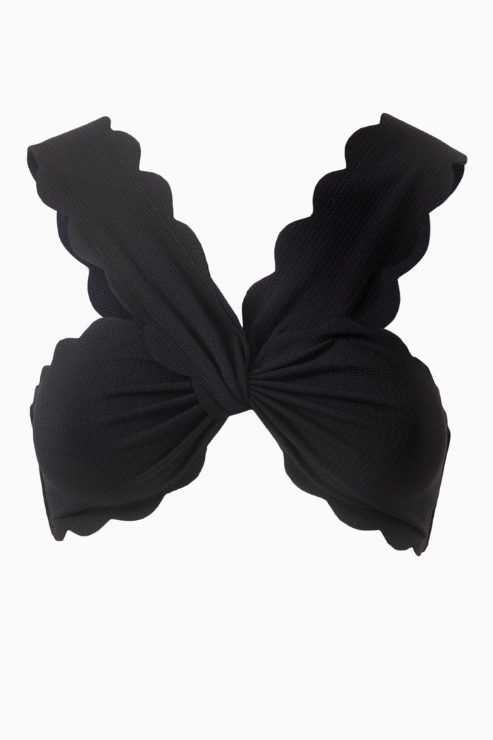 

East River Bikini Top in Textured Nylon, Black