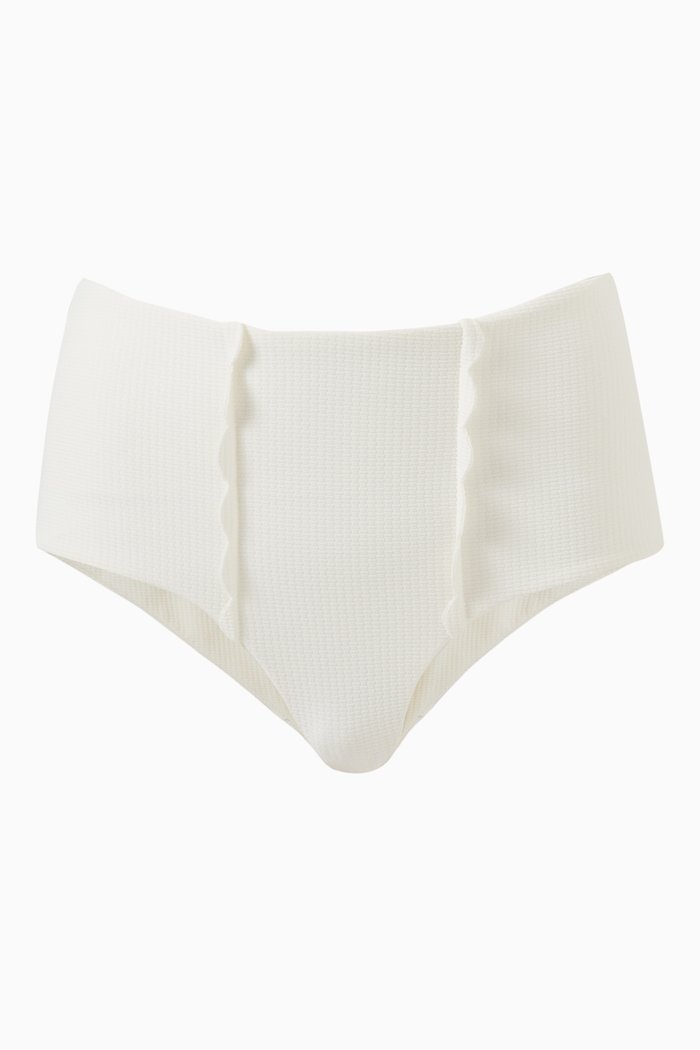 

Chesapeake Bikini Bottoms in Textured Nylon, White