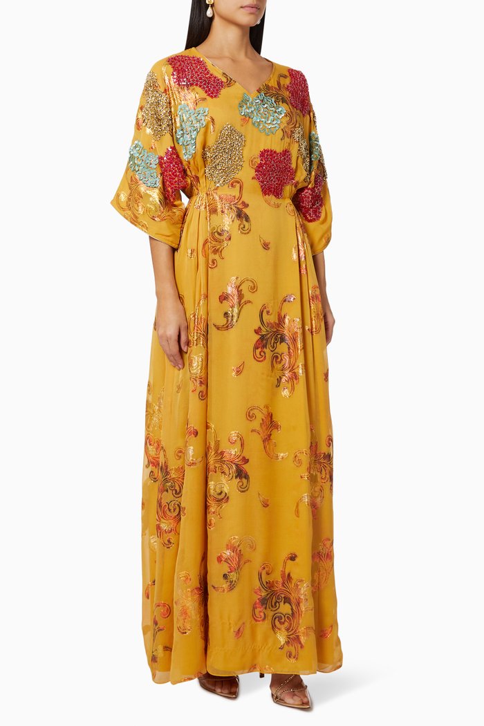 

Taim Kaftan in Silk Chiffon, Yellow