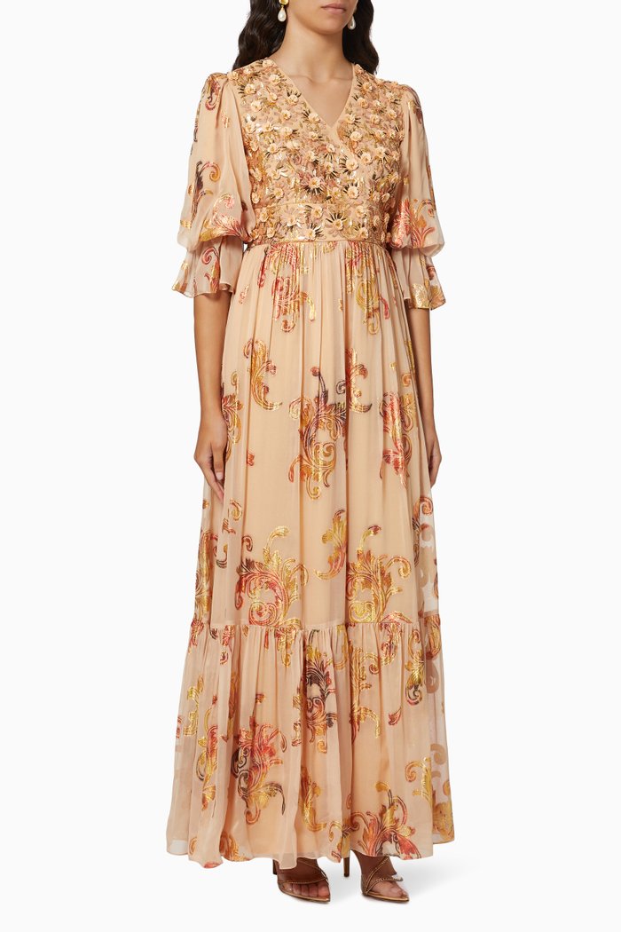 

Kaira Dress in Silk Chiffon, Neutral