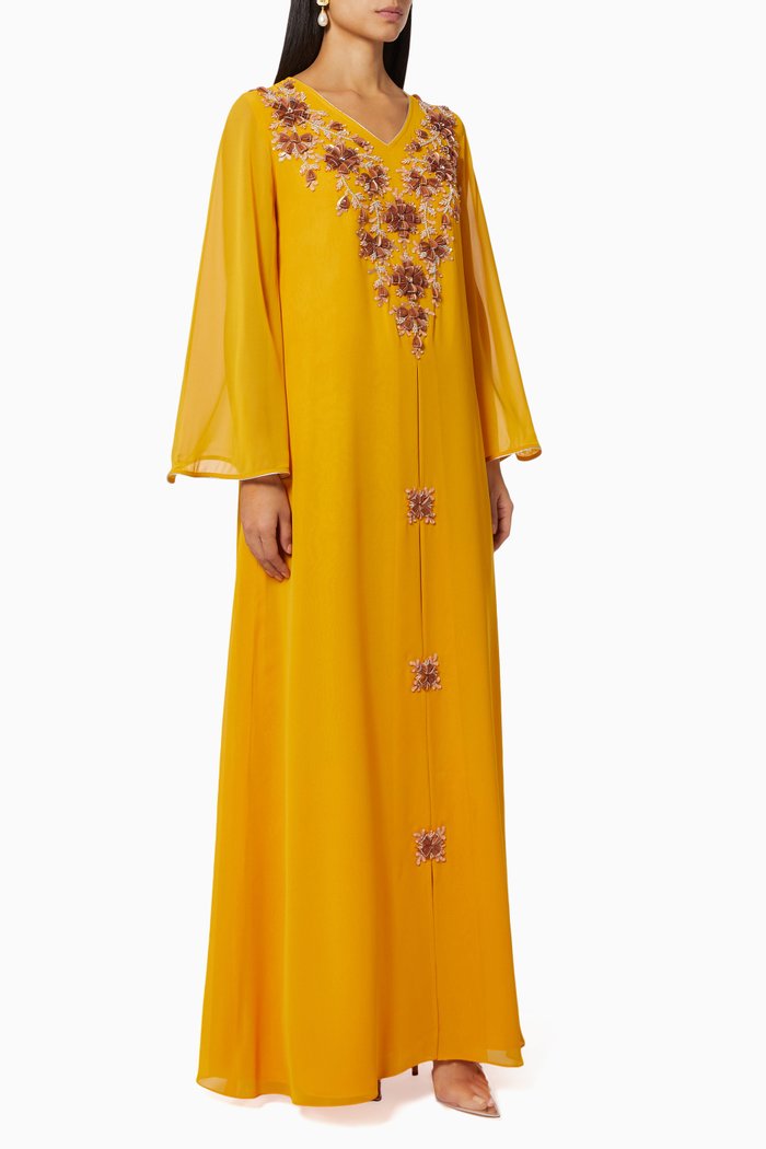 

Xenia Kaftan in Silk Chiffon, Yellow