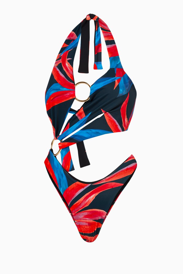 

Asymmetrical One Piece Swimsuit, Multicolour