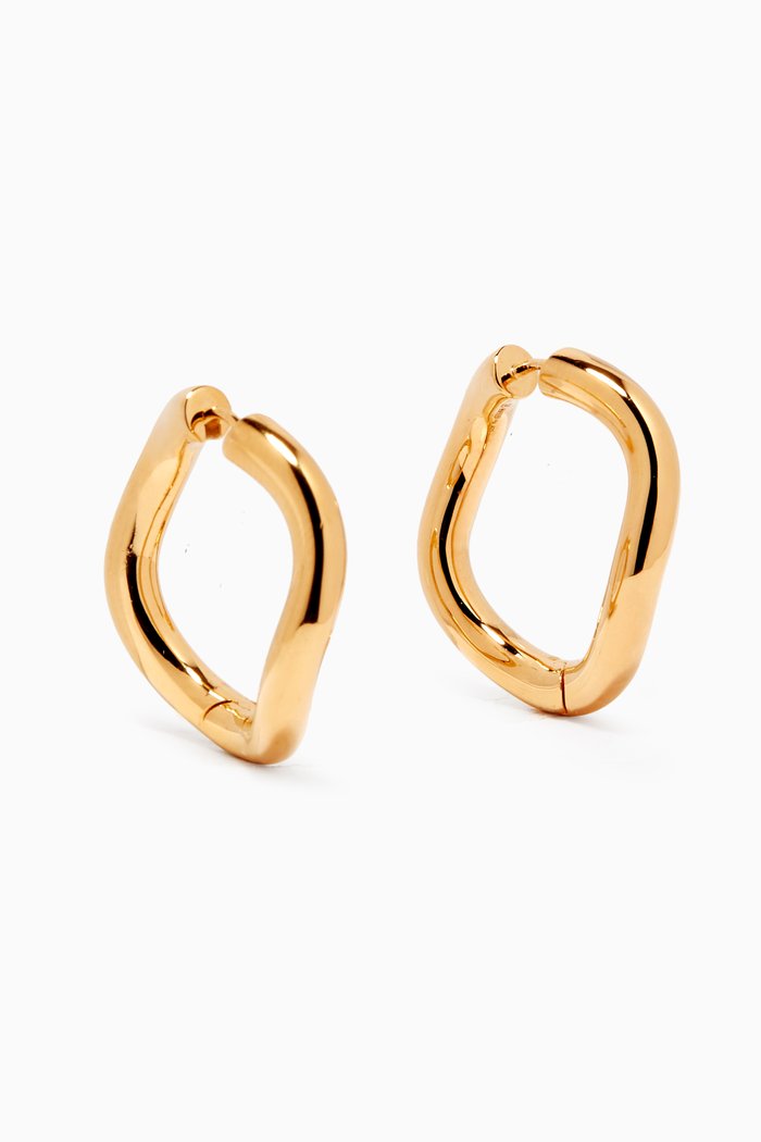 Maxi Wave Earrings in 18kt Vermeil, Yellow