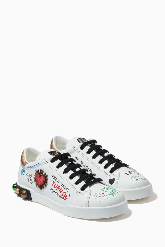 

Portofino DG King Sneakers in Leather, Multicolour