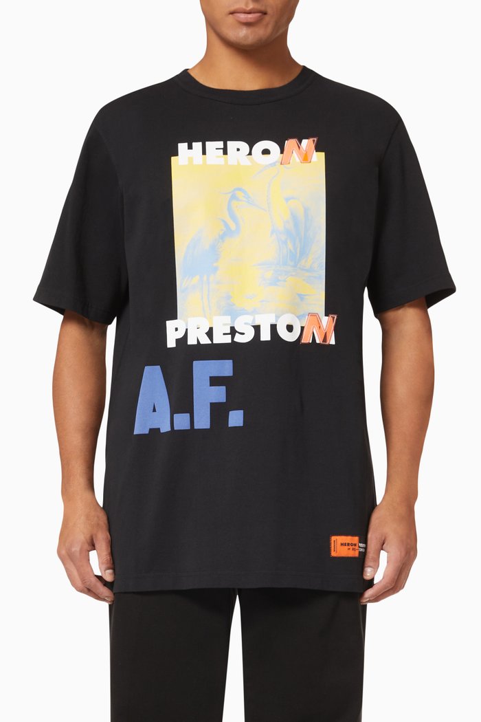 

СТИЛЬ A.F. Authorized Print T-shirt in Organic Cotton Jersey, Black