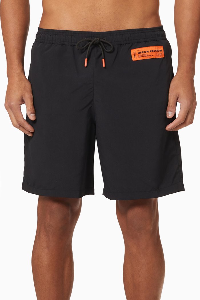 

Swim Shorts in Technical Fabric, Black