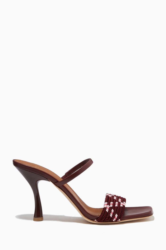 

Frida 90 Chevron Mules in Nappa, Burgundy