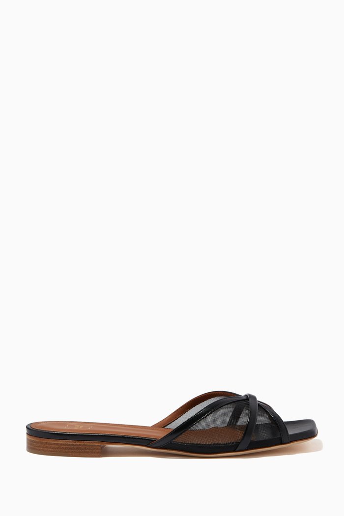 

Perla Flats in Mesh & Patent Leather, Black
