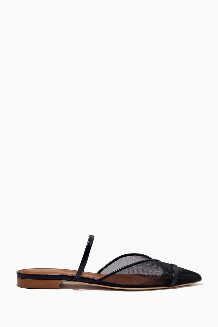 

Clio Slippers in Mesh & Patent Leather, Black