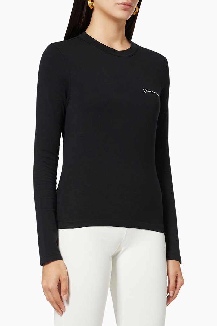 Le T-Shirt Manches Longues in Jersey, Black