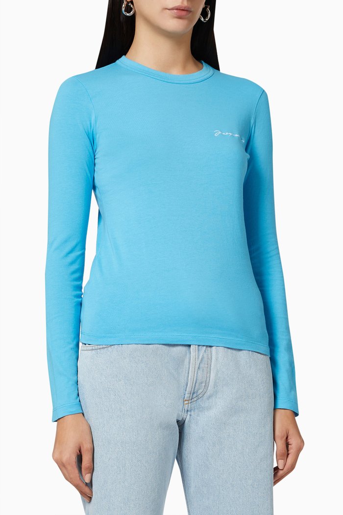 

Le T-Shirt Manches Longues in Jersey, Blue