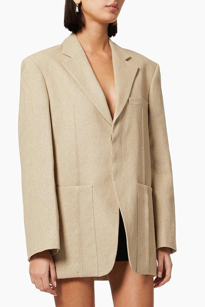 

La Veste D'homme in Linen, Neutral