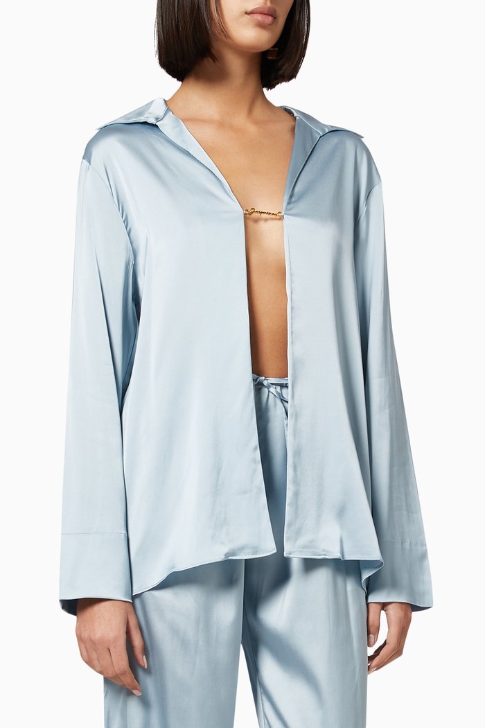 

La Chemise Notte in Satin, Blue