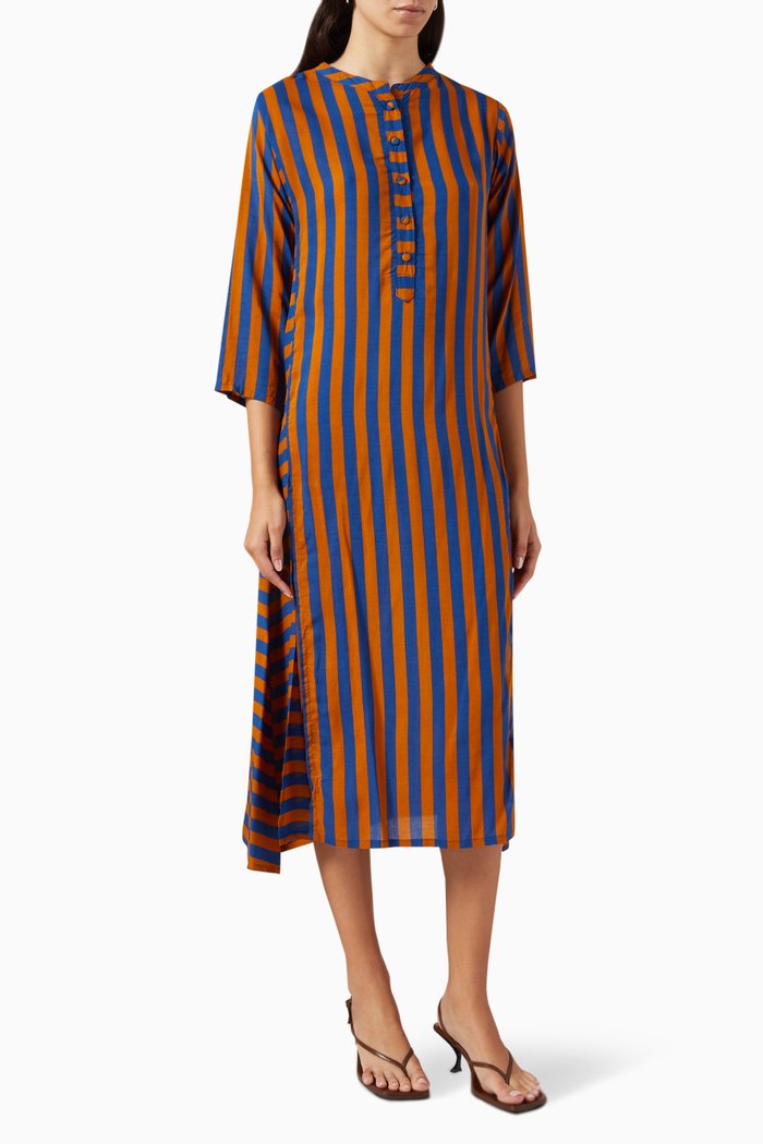 

Isobel Striped Midi Dress, Blue
