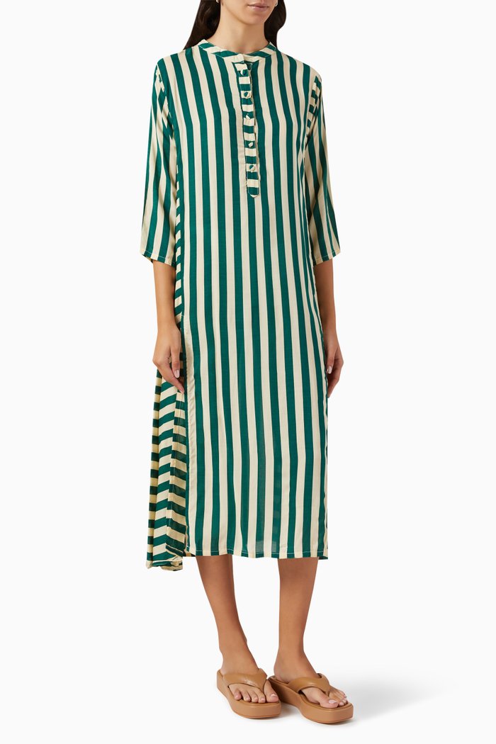 

Isobel Striped Midi Dress, Green
