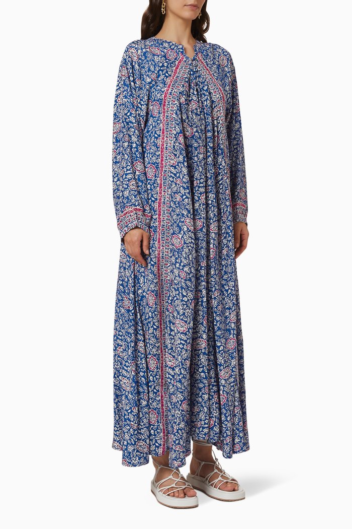 

Fiore Maxi Dress in Silk, Blue