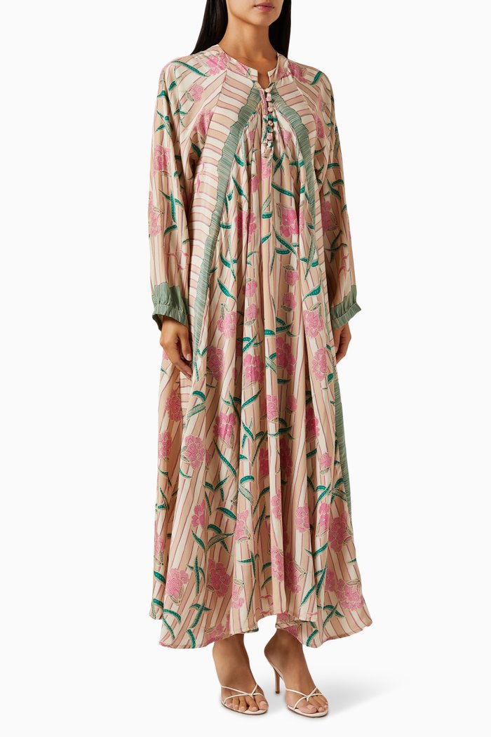 

Fiore Maxi Dress in Silk, Pink