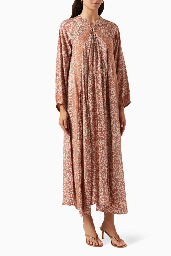 

Fiore Maxi Dress in Silk, Pink