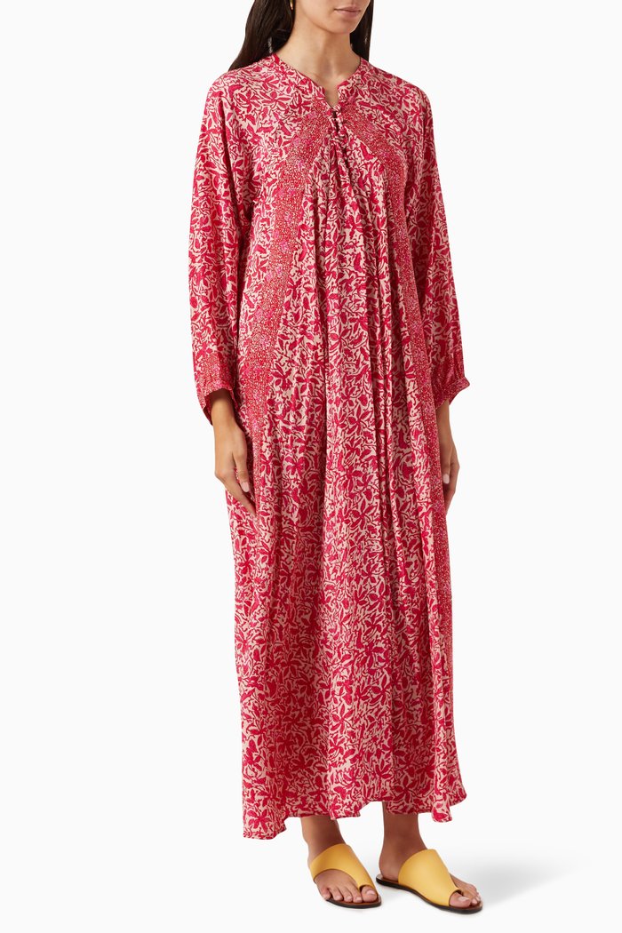 

Fiore Maxi Dress in Silk, Red